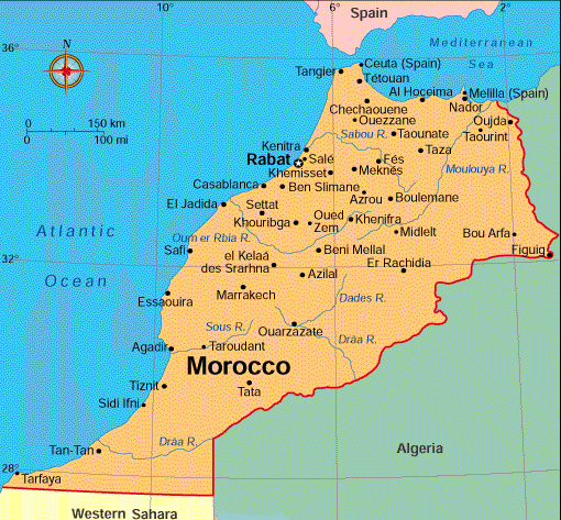 Карта Марокко